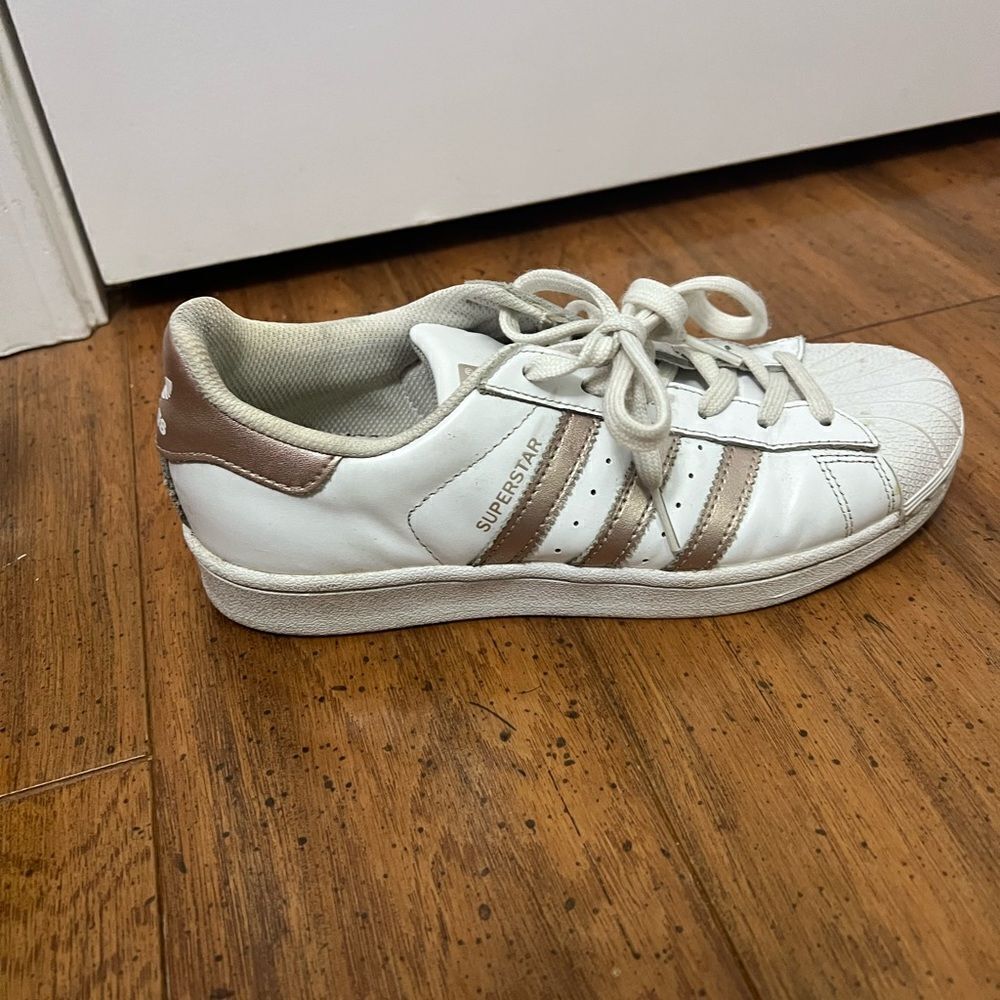 Adidas superstar metallic rose gold shoes sneakers